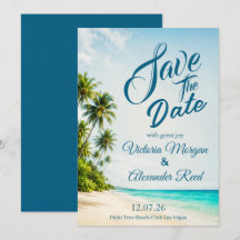 Carte de mise en garde de plage tropicale à plat