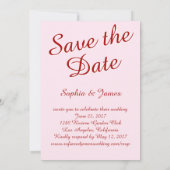 Carte de mise en garde "Save the Date" à plat dess (Dos)
