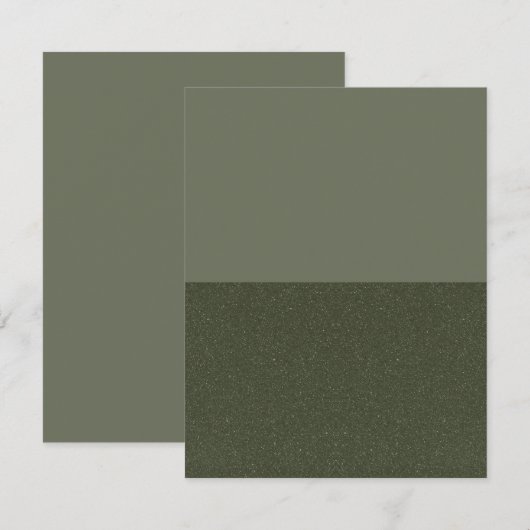 Carte de mise en garde "Split Moss Green" moderne (Devant / Derrière)
