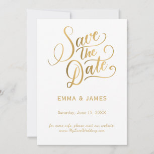 Carte de mise en mémoire à date en écriture dorée