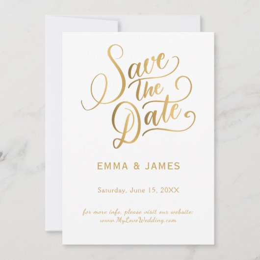 Carte de mise en mémoire à date en écriture dorée (Devant)