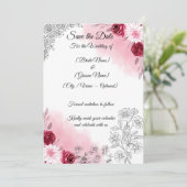 Carte de mise en réserve florale rose | Romantique (Debout devant)