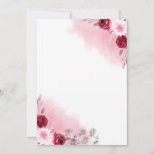 Carte de mise en réserve florale rose | Romantique (Dos)