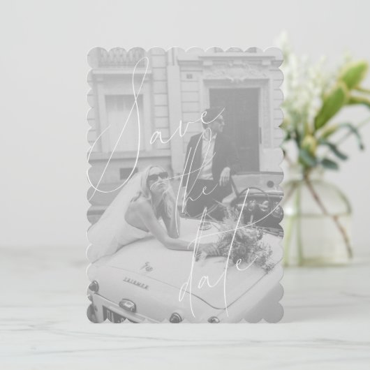 Carte de mise en vente à date fixe de script minim (Debout devant)