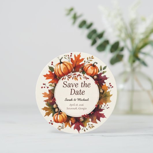 Carte de mise en vente à l'automne rustique avec c (Debout devant)