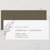 Carte de mise en vente 'Branches Fleuries' - Prune (Devant / Derrière)