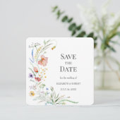 Carte de mise en vente de date sauvée Fleurs sauva (Debout devant)