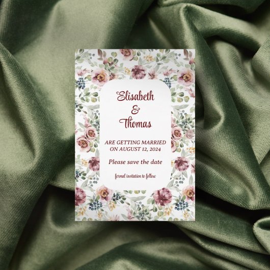 Carte de mise en vente design floral de mariage ro