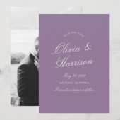 Carte de mise en vente "Mauve Garden Calligraphy" (Devant / Derrière)