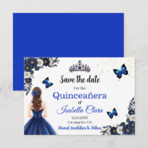 Carte de mise en vente pour Quinceañera Papillon B