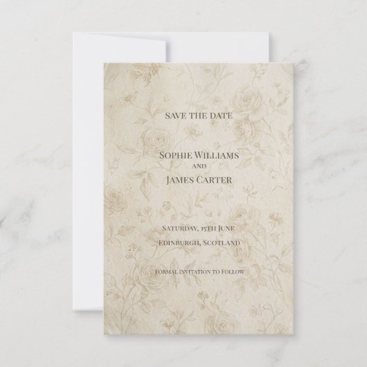 Carte de mise en vente Rose Grise (Devant)