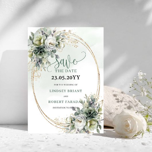 Carte de mise en vente Rustique avec feuillage et