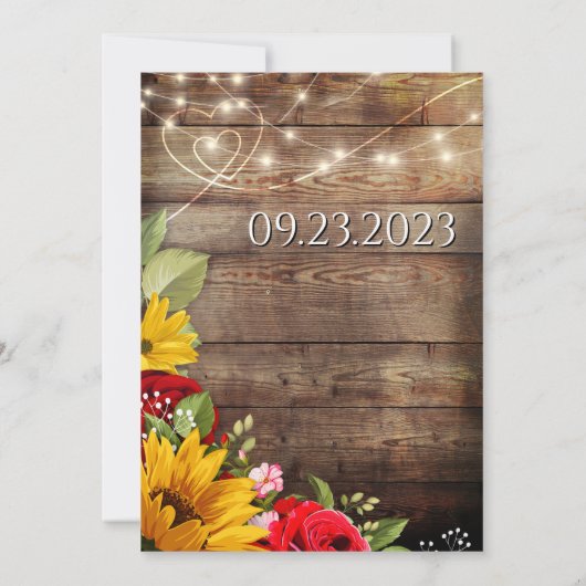 Carte de mise en vente Tournesol & Roses (Dos)