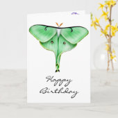 Carte de mite de Luna de joyeux anniversaire (Fleur jaune)