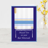 Carte de Mitzvah Mazel Tov de barre de "Tallit" (Fleur jaune)