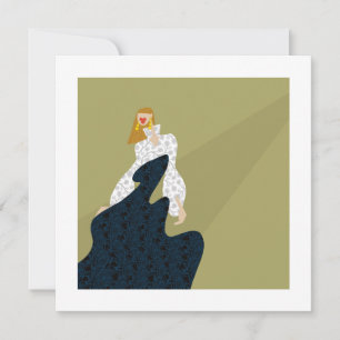 Carte de mode artistique silhouette élégante glamo