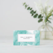 Carte de mode créative Turquoise aquarelle (Debout devant)