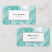 Carte de mode créative Turquoise aquarelle (Devant / Derrière)