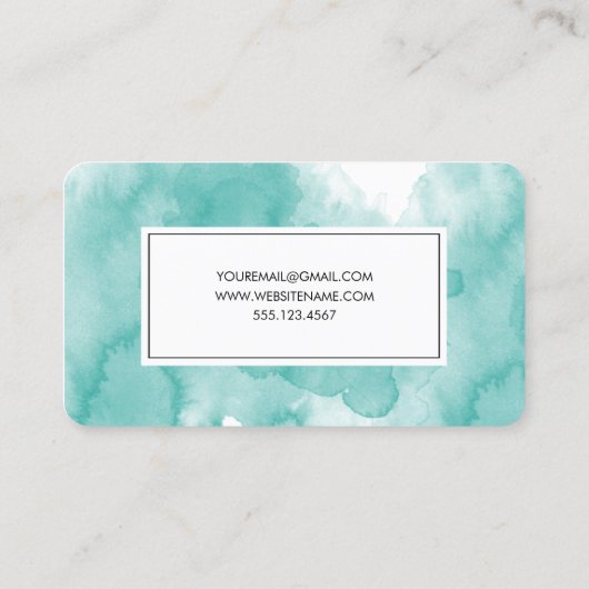 Carte de mode créative Turquoise aquarelle (Dos)