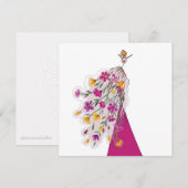 Carte de mode d'art floral de couture (Devant / Derrière)