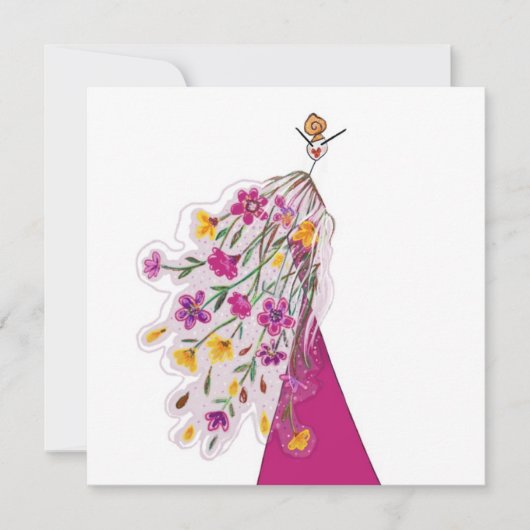Carte de mode d'art floral de couture (Devant)
