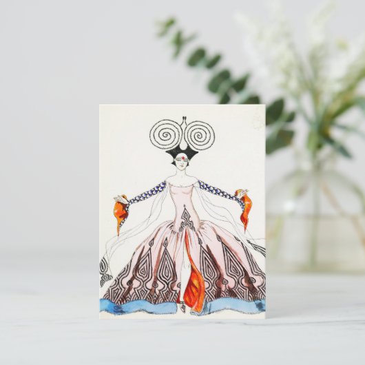 Carte de mode Georges Barbier Art déco (Debout devant)