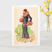 Carte de mode vintage (Fleur jaune)