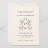 carte de modèle crème faire-part de mariage numéri (Devant)