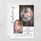 Carte de modèle d'annonce de naissance de bébé per (Devant)