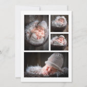 Carte de modèle d'annonce de naissance de bébé per (Dos)