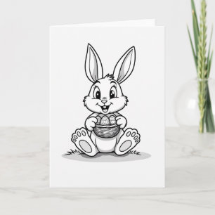 Carte de modèle de panier tressé de lapin
