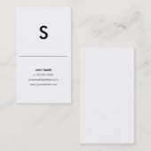 Carte de Modern Plain Initial Personal or Company (Devant / Derrière)