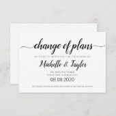 Carte de modification de plans simple et élégante (Devant / Derrière)