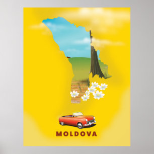 Carte de Moldova affiche illustrée