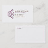 Carte de momie florale moderne / Carte d'appel per (Devant / Derrière)