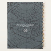 Carte de monogramme de corde nautique grise (Dos)