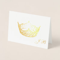 Carte de monogramme de la Couronne Gold Foil Miss 