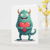 Carte de monstre mignon d'amour (Fleur jaune)