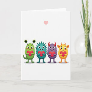 Carte de monstres mignons d'amour