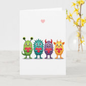Carte de monstres mignons d'amour (Fleur jaune)