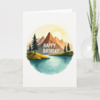 Carte de montagne d'anniversaire panoramique