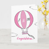 Carte de montgolfière pour petite fille nouvelle a (Fleur jaune)