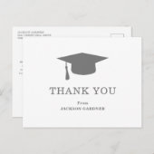 Carte de mortier gris simple Graduation moderne (Devant / Derrière)