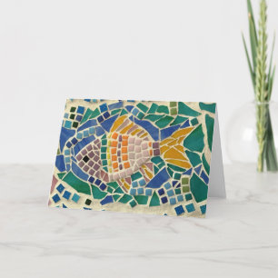 Carte de mosaïque de poisson coloré