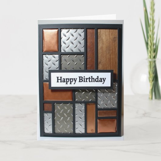 Carte de mosaïque industrielle d'anniversaire (Devant)