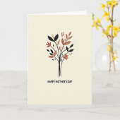 Carte de motif botanique beige (Fleur jaune)