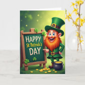 Carte de motif Chanceux Leprechaun (Fleur jaune)