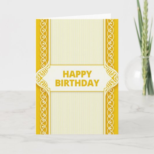 Carte de motif d'anniversaire doré (Devant)