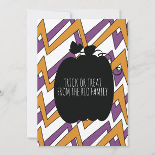 Carte de motif de citrouille noire de Halloween jo