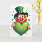 Carte de motif de cœur de lutin (Fleur jaune)